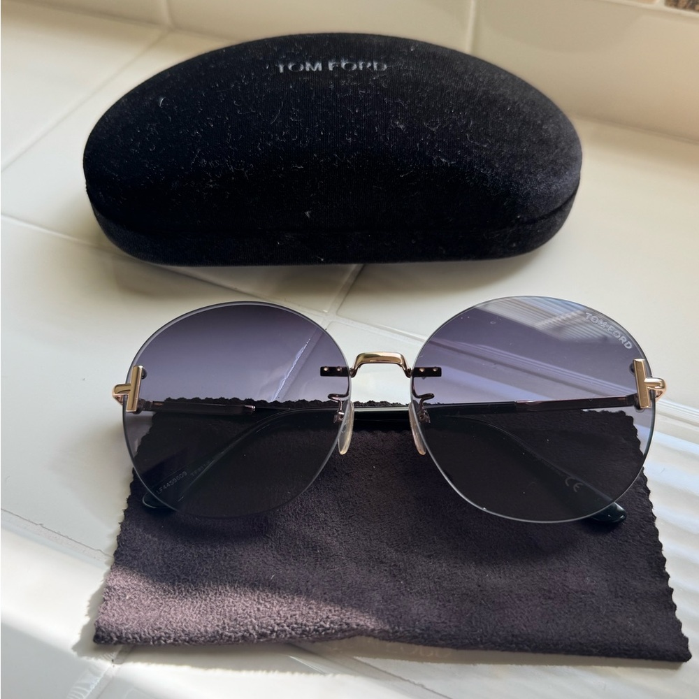 Tom Ford Women's Gold and Black Sunglasses